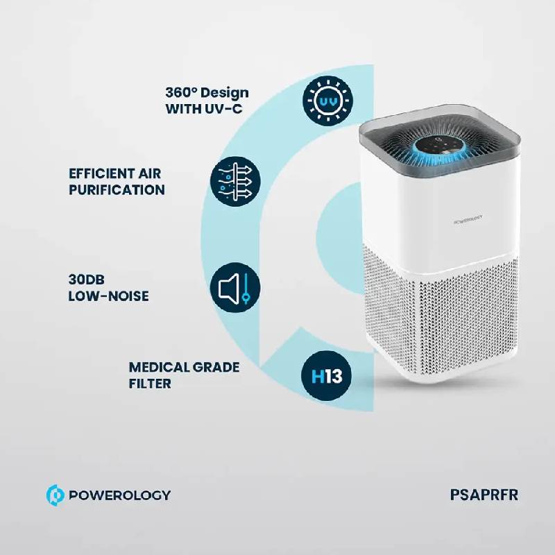 Powerology Smart Air Purifier Eliminate Odor & Smoke - 33W / White