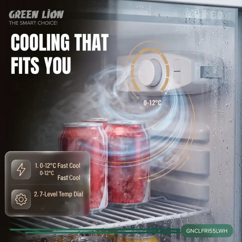 Green Lion Classic Mini Fridge - 55L / 80W / White