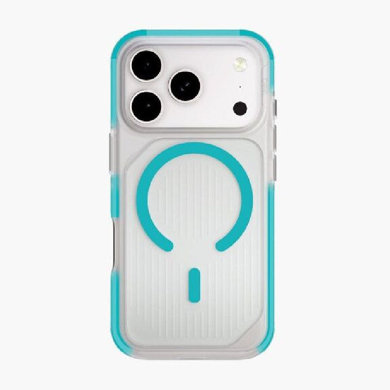 Uniq Hybrid Combat Active Magclick Charging Case For Apple iPhone 17 Pro - Frost Clear/Turquoise