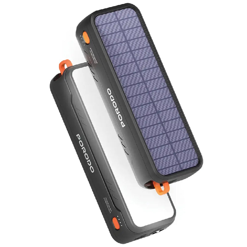 Porodo Solar Power Bank 20000 mAh - Black