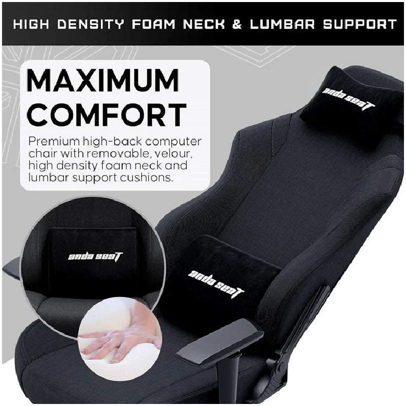 Andaseat Luna PRO Series Gaming Chair with Footrest - Black