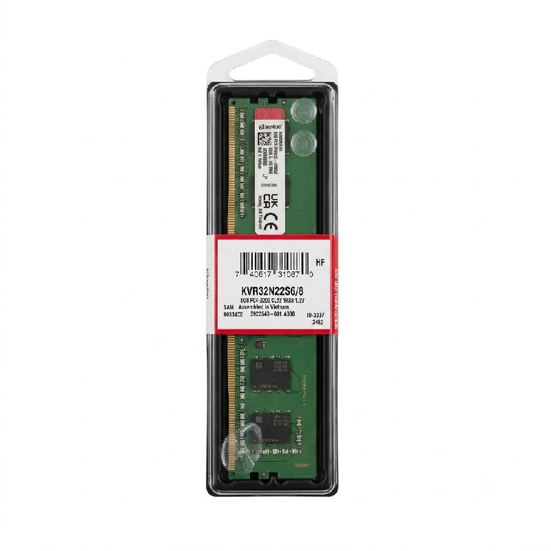 Kingston KVR Desktop Memory - 8GB / DDR4 / 288-pin / 3200 MHz / Desktop Memory Module