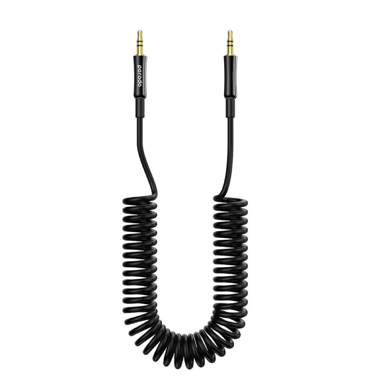 Porodo AUX 3.5 to 3.5 Coil Cable - 1.2 Meter / Black