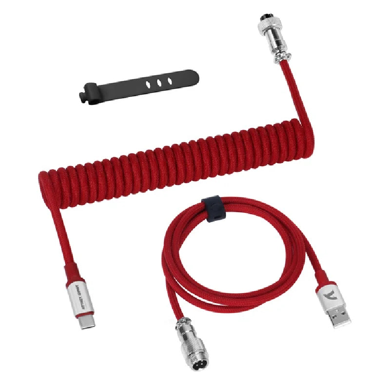 ATTACK SHARK C01 PRO Double Sleeved Type-C Coiled Cable - Red