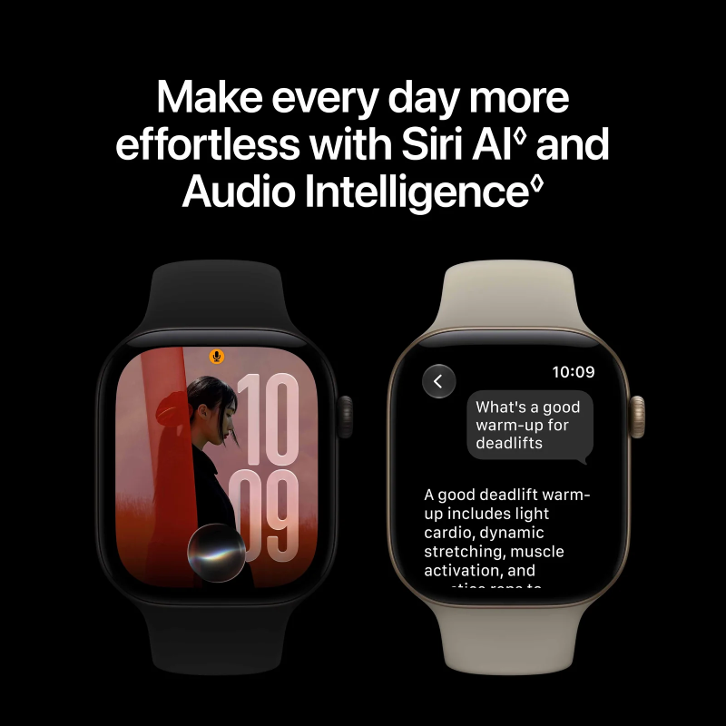 Apple Watch Series 12 - LTPO OLED / 64GB / 46mm / Bluetooth / Wi-Fi / Medium/Large / Dark Bronze Aluminium Case with Olive Sport Band
