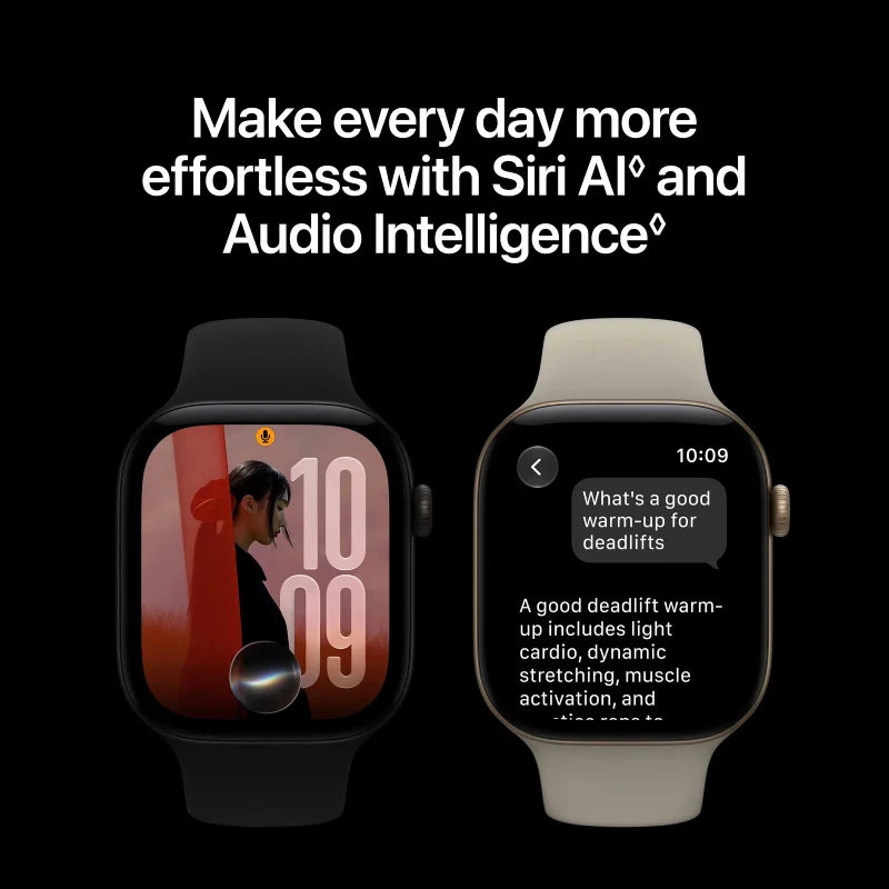 Apple Watch Series 12 - LTPO OLED / 64GB / 42mm / Bluetooth / Wi-Fi / Small/Medium / Black Aluminium Case with Black Sport Band