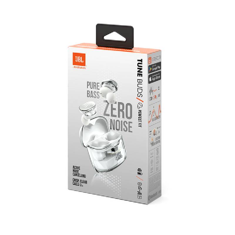 JBL Tune Buds True Wireless Noise Cancellation Earbuds GHOST EDITION - White