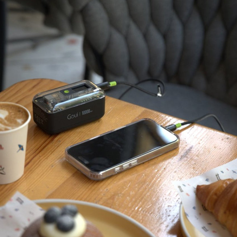 GOUI Flash Power Bank - 10,000mAh / USB-A / USB-C / Black