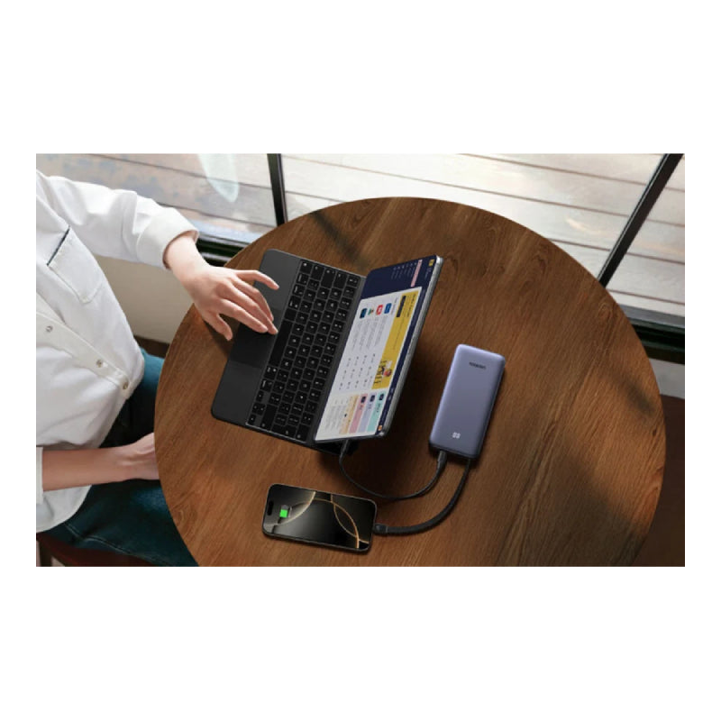UGREEN Nexode Power Bank Built-in USB-C Cable - 20000mAh / 45W / USB-C / USB-A / Black