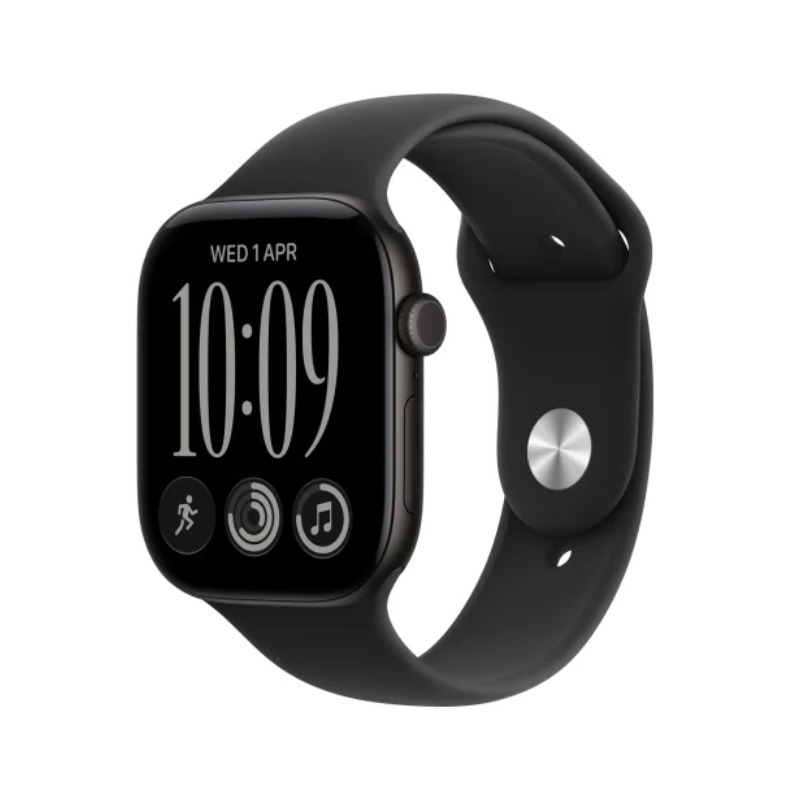Apple Watch Series 12 - LTPO OLED / 64GB / 42mm / Bluetooth / Wi-Fi / Medium/Large / Black Aluminium Case with Black Sport Band