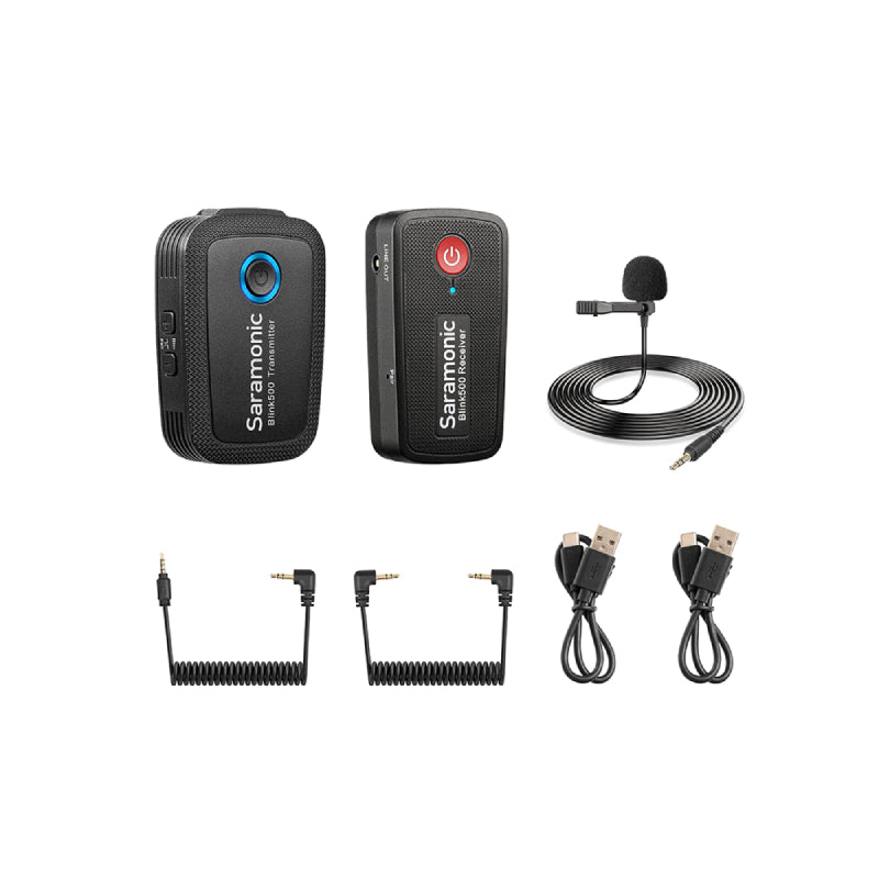 Saramonic BLINK 500 B1 Ultracompact Wireless Clip-On Mic System With Lavalier & Dual-Channel Receiver - Black