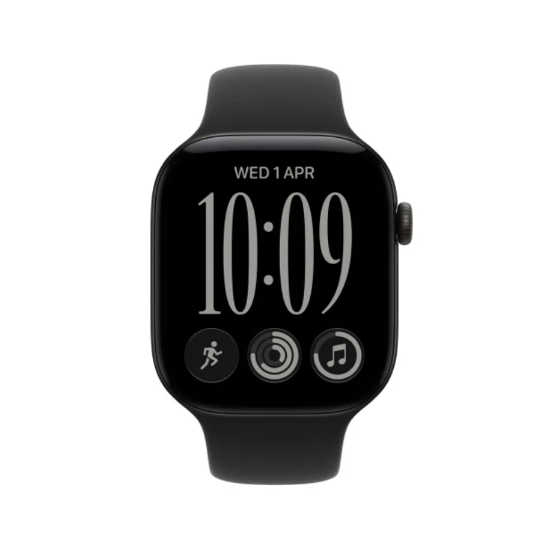 Apple Watch Series 12 - LTPO OLED / 64GB / 46mm / Bluetooth / Wi-Fi / Medium/Large / Black Aluminium Case with Black Sport Band