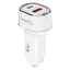 Porodo Blue Dual Port Car Charger USB-C to Lightning - 52.5W/ White