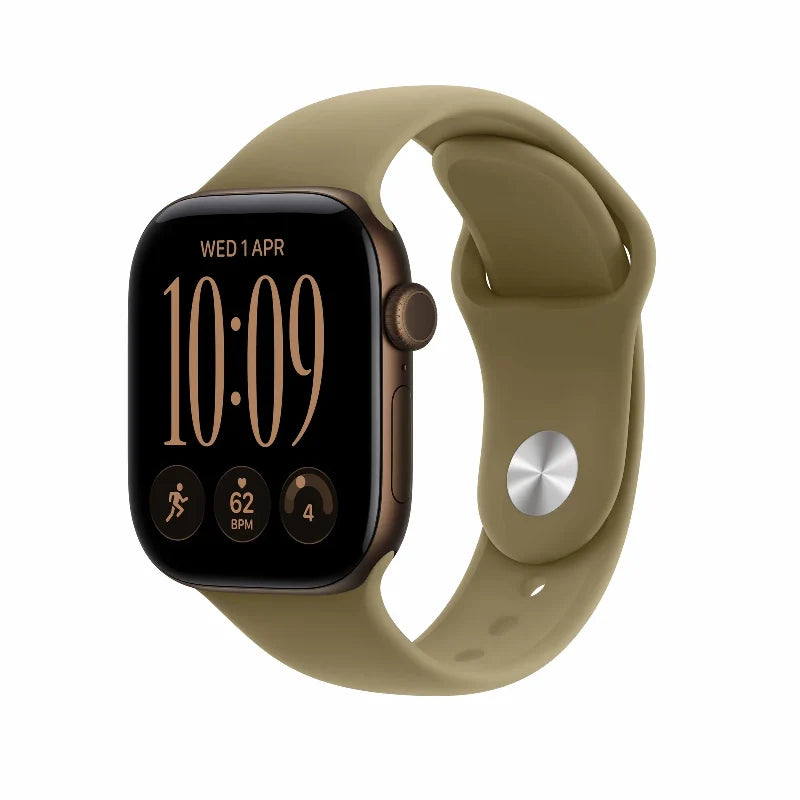 Apple Watch Series 12 - LTPO OLED / 64GB / 42mm / Bluetooth / Wi-Fi / Small/Medium / Dark Bronze Aluminium Case with Olive Sport Band