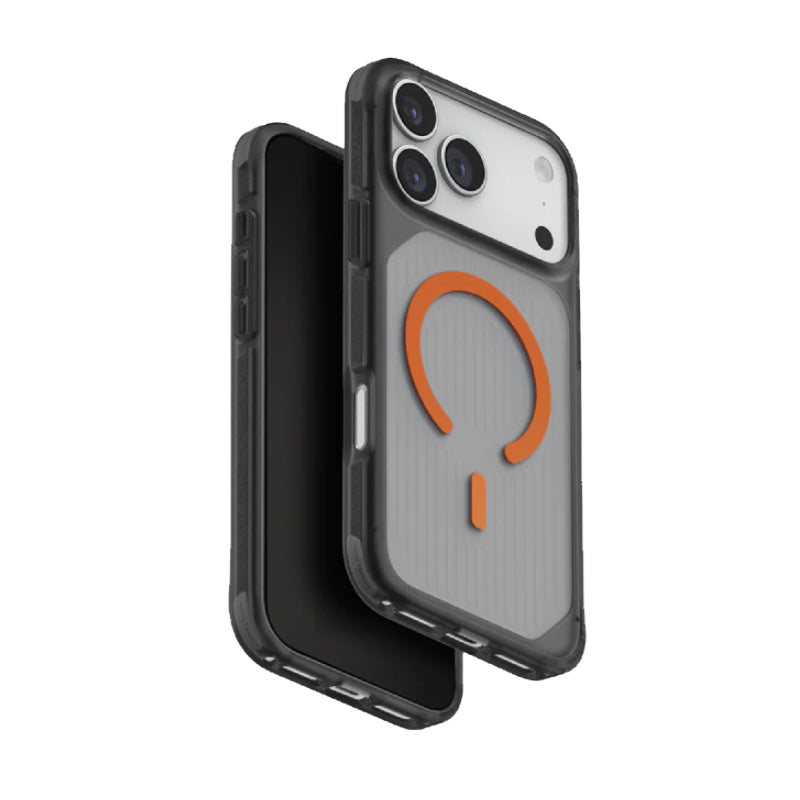 Uniq Hybrid Combat Active Magclick Charging Case For Apple iPhone 17 Pro - Frost Smoke/Orange