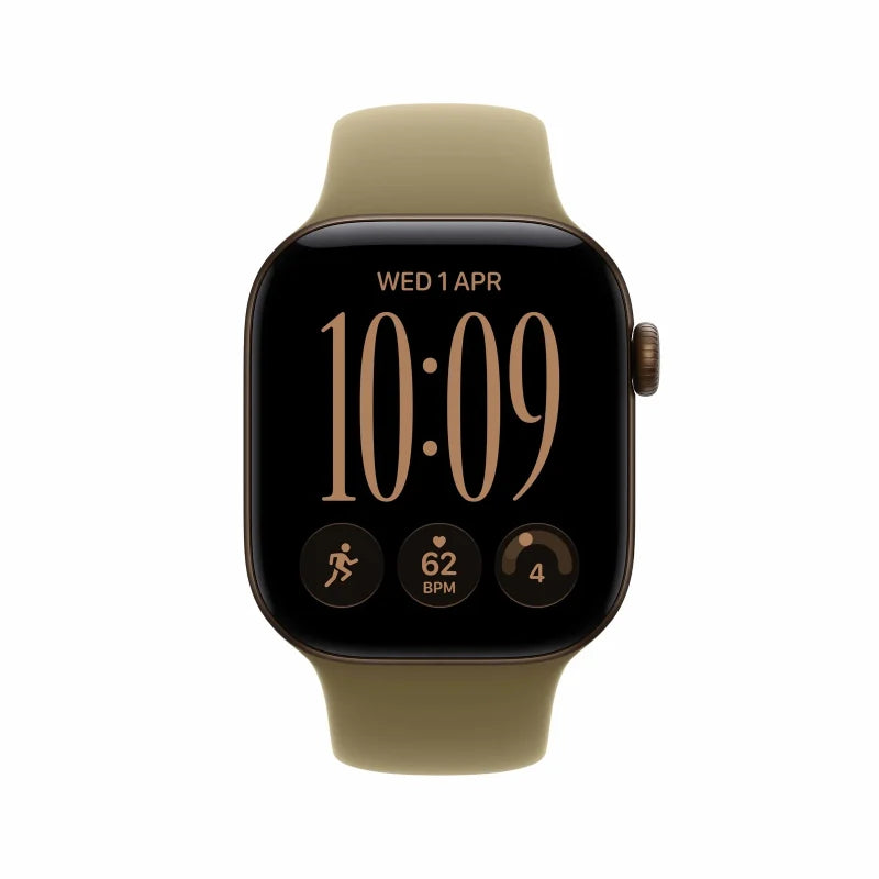 Apple Watch Series 12 - LTPO OLED / 64GB / 42mm / Bluetooth / Wi-Fi / Small/Medium / Dark Bronze Aluminium Case with Olive Sport Band