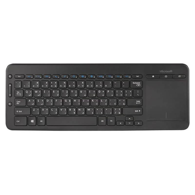 Microsoft Wireless AIO Media Keyboard - Wireless / Arabic/English / Black - Keyboard