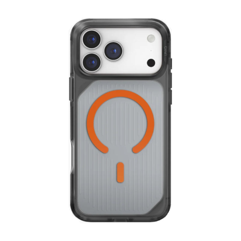 Uniq Hybrid Combat Active Magclick Charging Case For Apple iPhone 17 Pro - Frost Smoke/Orange