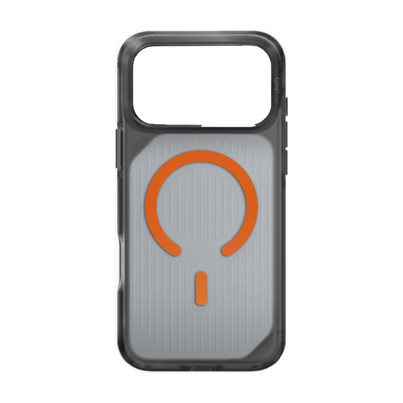 Uniq Hybrid Combat Active Magclick Charging Case For Apple iPhone 17 Pro - Frost Smoke/Orange