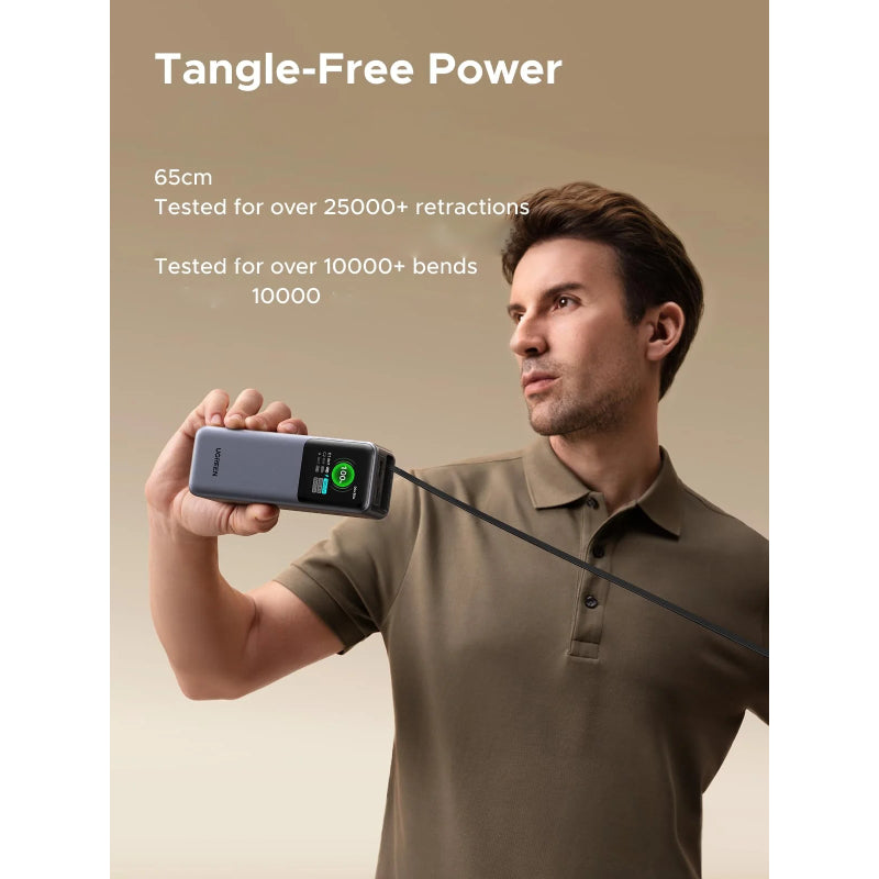 UGREEN Nexode Power Bank Retractable USB-C Cable - 20000mAh / 165W / USB-C / USB-A