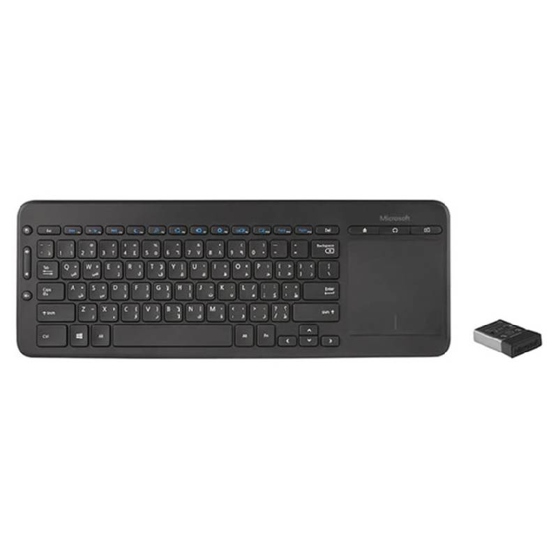 Microsoft Wireless AIO Media Keyboard - Wireless / Arabic/English / Black - Keyboard