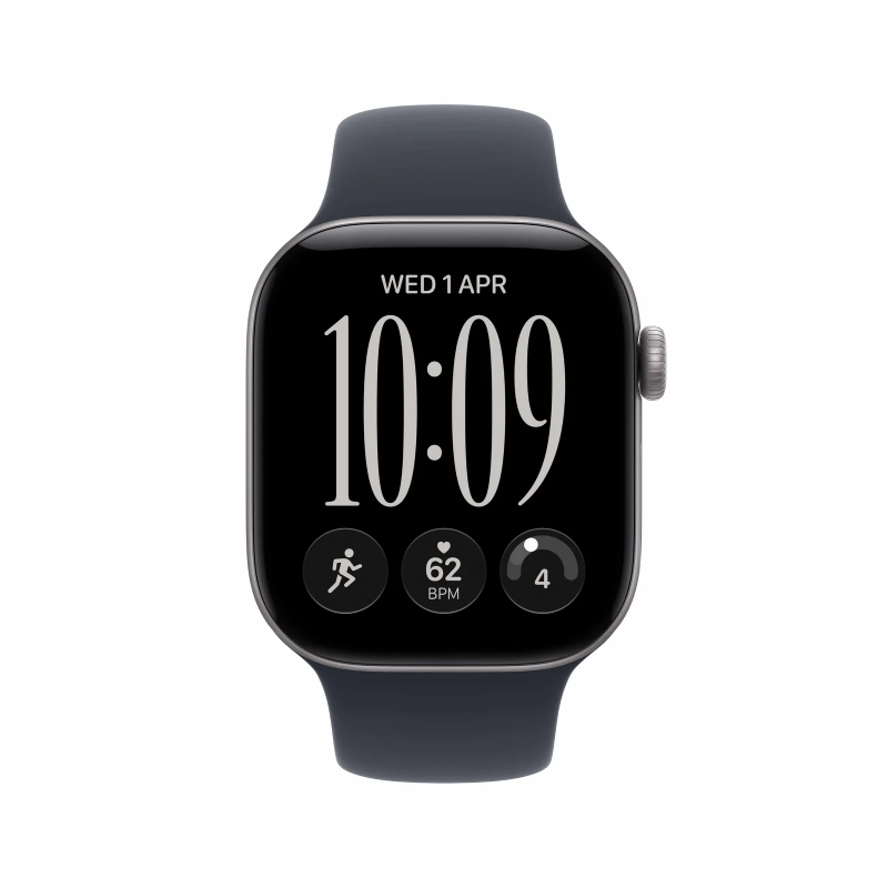 Apple Watch Series 12 - LTPO OLED / 64GB / 42mm / Bluetooth / Wi-Fi / Small/Medium / Space Grey Aluminium Case with Navy Blue Sport Band