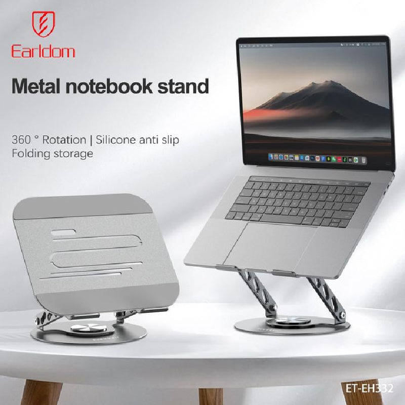 Earldom EH332 360 Degree Adjustable Metal Laptop Stand - Gray
