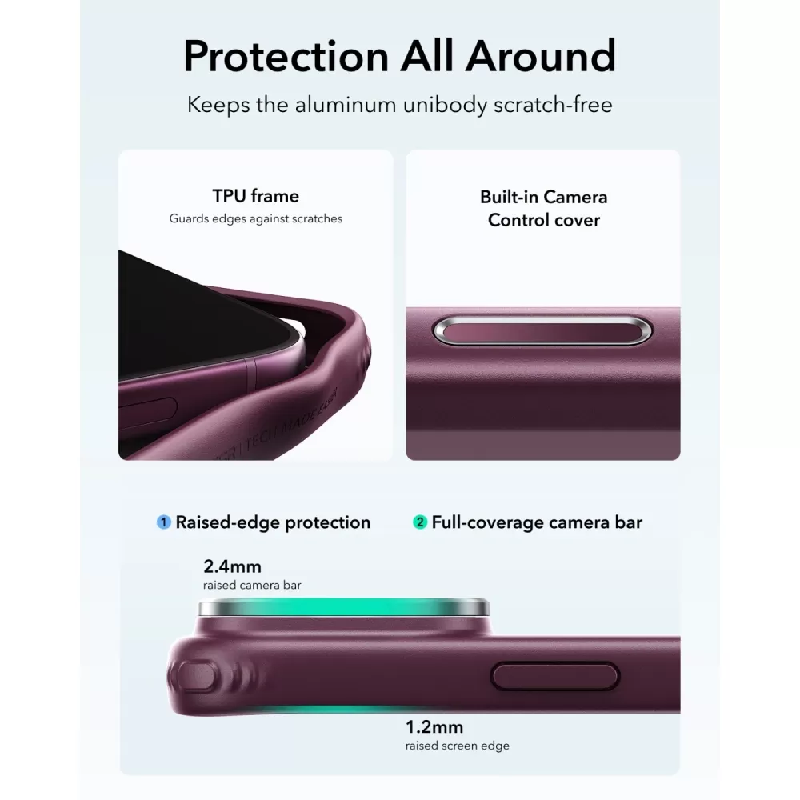ESR Classic Hybrid Magnetic Case for Apple iPhone 18 Pro/17 Pro - Frosted Red