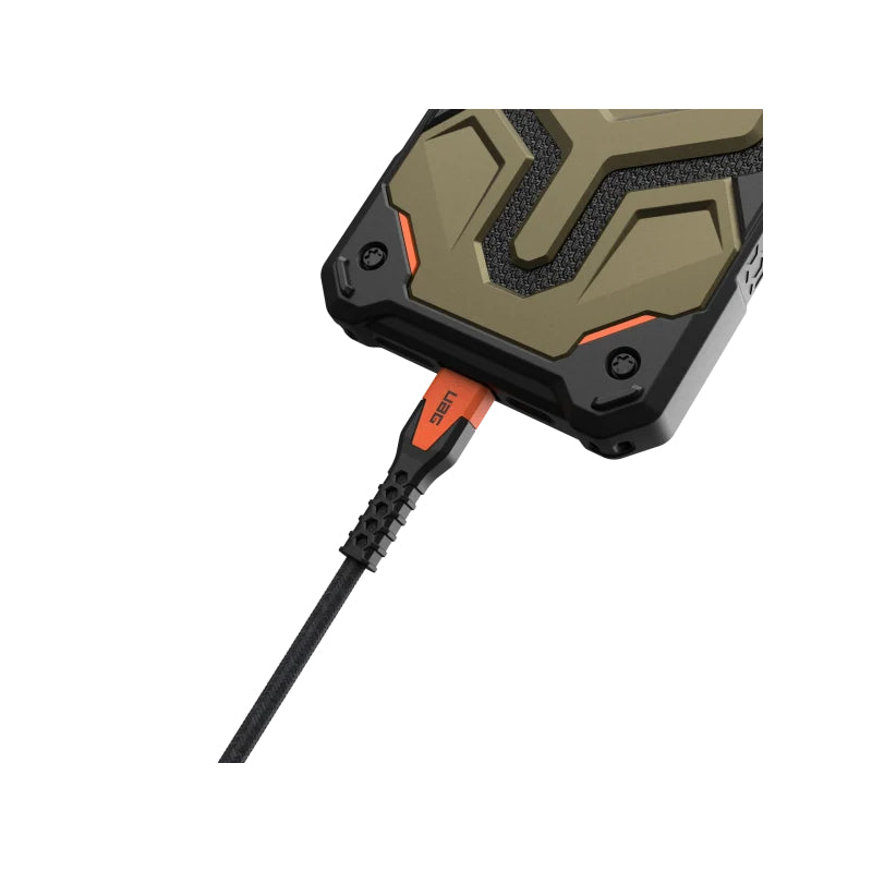 UAG Rugged Kevlar Cable - 1.5m / 5ft / Black/Orange