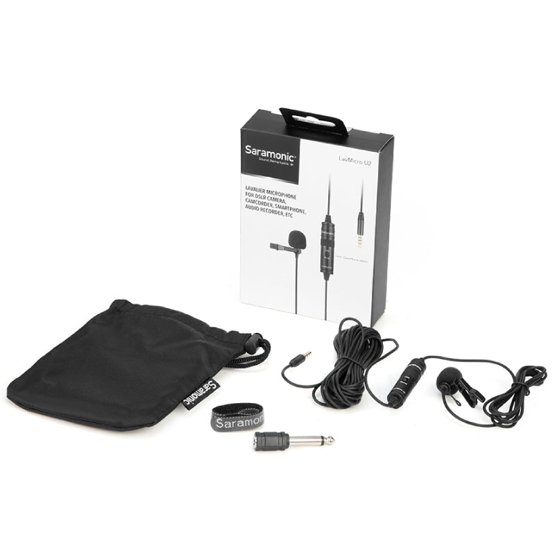 Saramonic LAVMICRO U2 Ultracompact Clip-On Lavalier Microphone - 6 Meter / Black