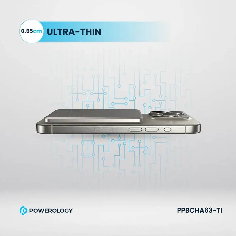 Powerology Ultra-Thin MagSafe Power Bank - 5000mAh / Type-C / Titanium