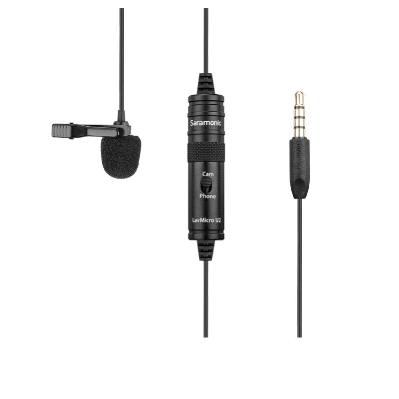 Saramonic LAVMICRO U2 Ultracompact Clip-On Lavalier Microphone - 6 Meter / Black