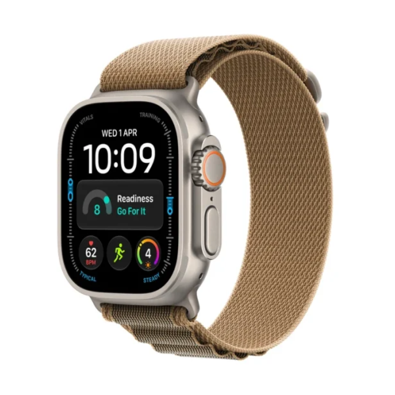 Apple Watch Ultra 4 - LTPO OLED / 64GB / 49mm / Bluetooth / Wi-Fi / Cellular / Medium / Natural Titanium Case with Desert Alpine Loop