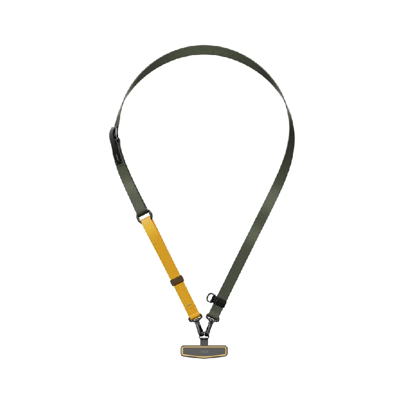 Uniq Vista Flex 2-in-1 Phone Case Lanyard and Hand Strap - Deep Forest/Canary Yellow