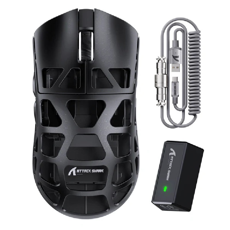 ATTACK SHARK R3 Super Light Tri Mode PAW3395 Wireless Gaming Mouse - Black