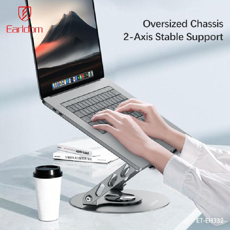 Earldom EH332 360 Degree Adjustable Metal Laptop Stand - Gray