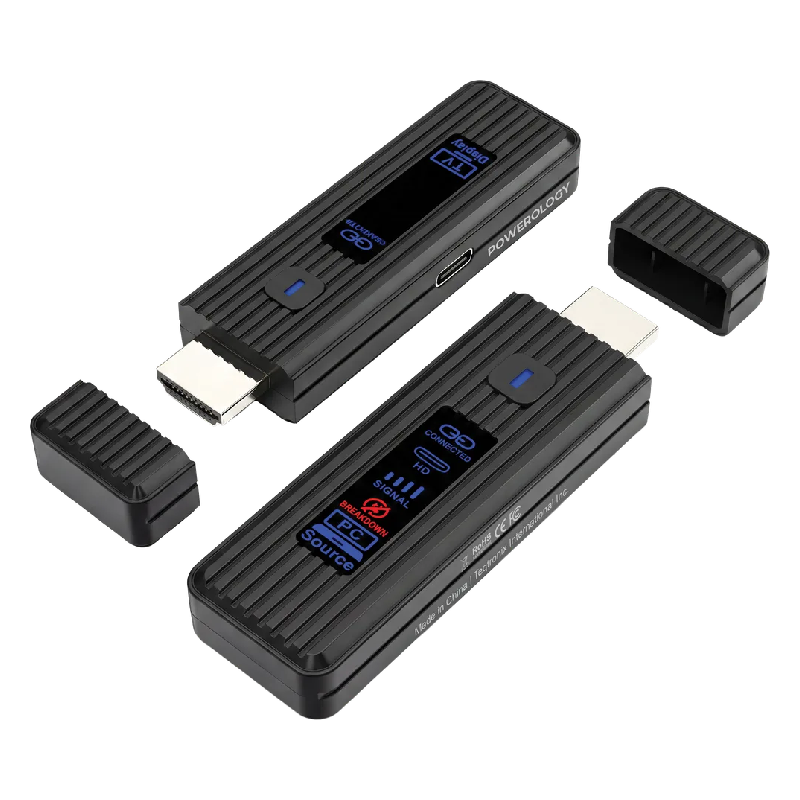 Powerology VELINK Wireless HDMI Transmitter & Receiver - Black