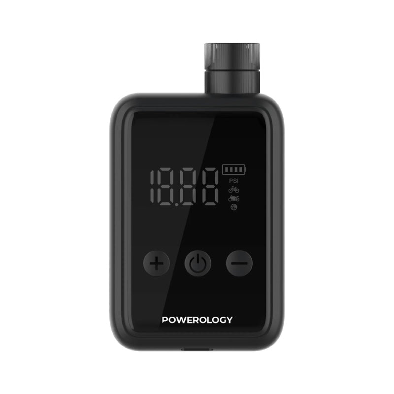 Powerology Super Compact Tire Inflator - 1000mAh / USB-C / Black