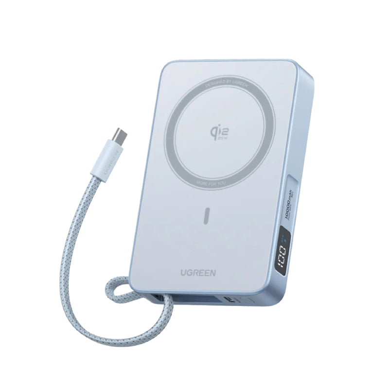 UGREEN MagFlow Magnetic Power Bank with Built-in USB-C Cable - 10000mAh / 25W / USB-C