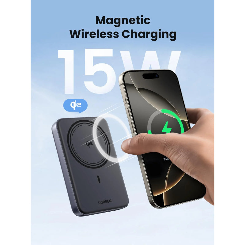 UGREEN Magnetic Wireless Power Bank - 10000mAh / 30W / USB-C / Space Gray