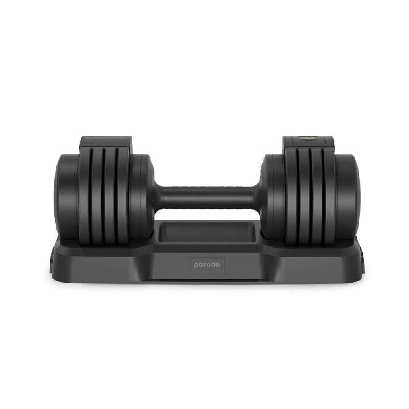 Porodo 55 LB Single Adjustable Smart Dumbbell - Black