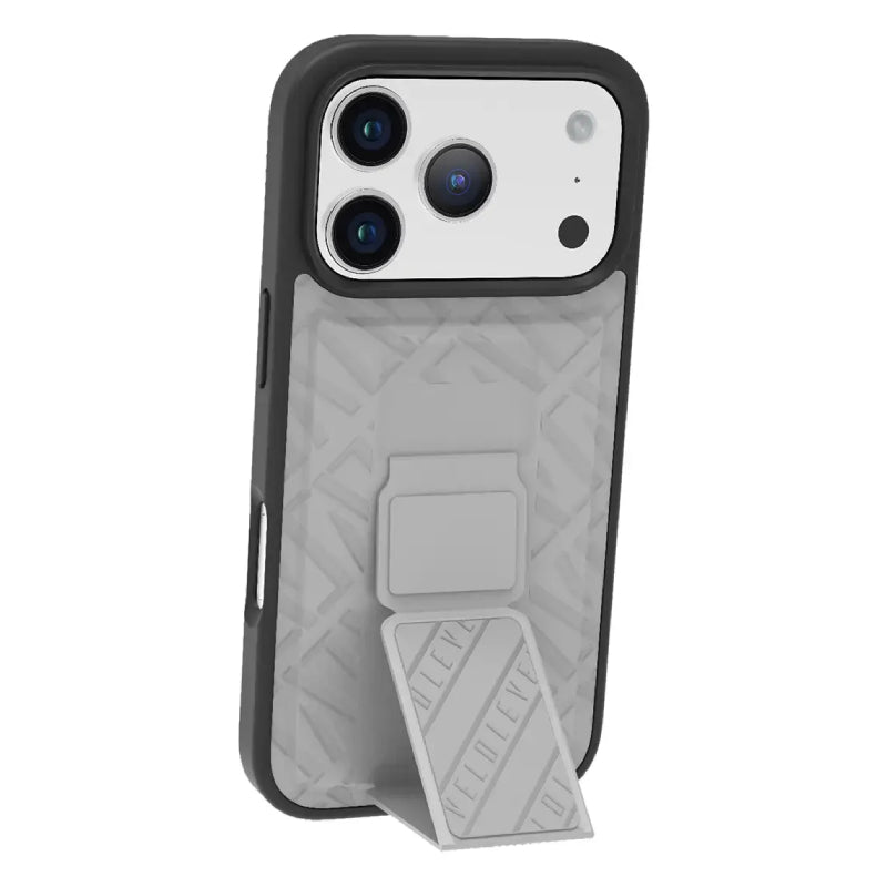Levelo Morphix Cuero Gripstand Case For Apple iPhone 17 Pro Max - Cloud Grey Accessories > Mobiles & Tablets > Mobiles