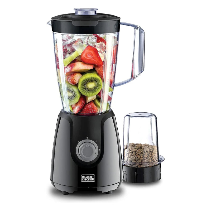 Black+Decker Blender With Grinder Mill Plus Extra Blender Jar - 400W / Black