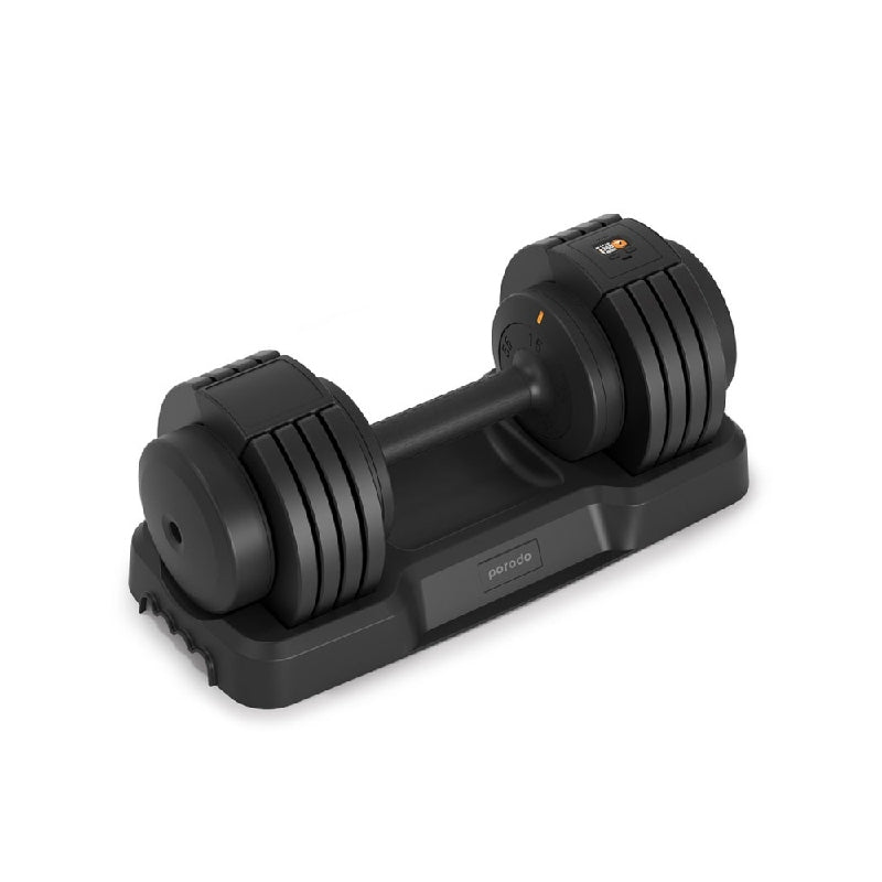 Porodo 55 LB Single Adjustable Smart Dumbbell - Black