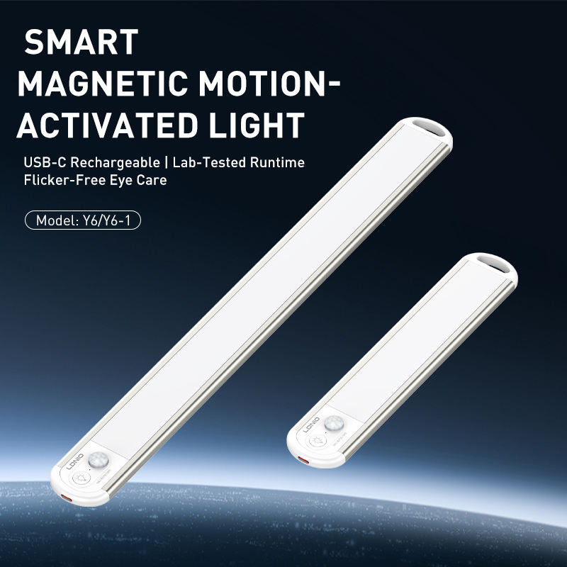 LDNIO Y6-1 Smart Cabinet Magnetic Sensor Light - 800mAh / 3W / USB-C / Silver