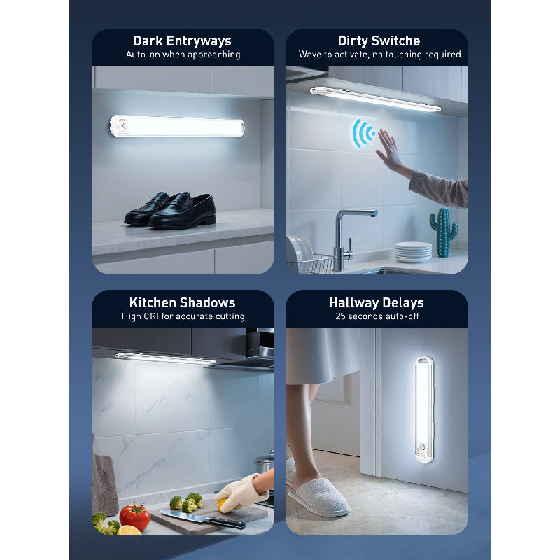 LDNIO Y6-1 Smart Cabinet Magnetic Sensor Light - 800mAh / 3W / USB-C / Silver