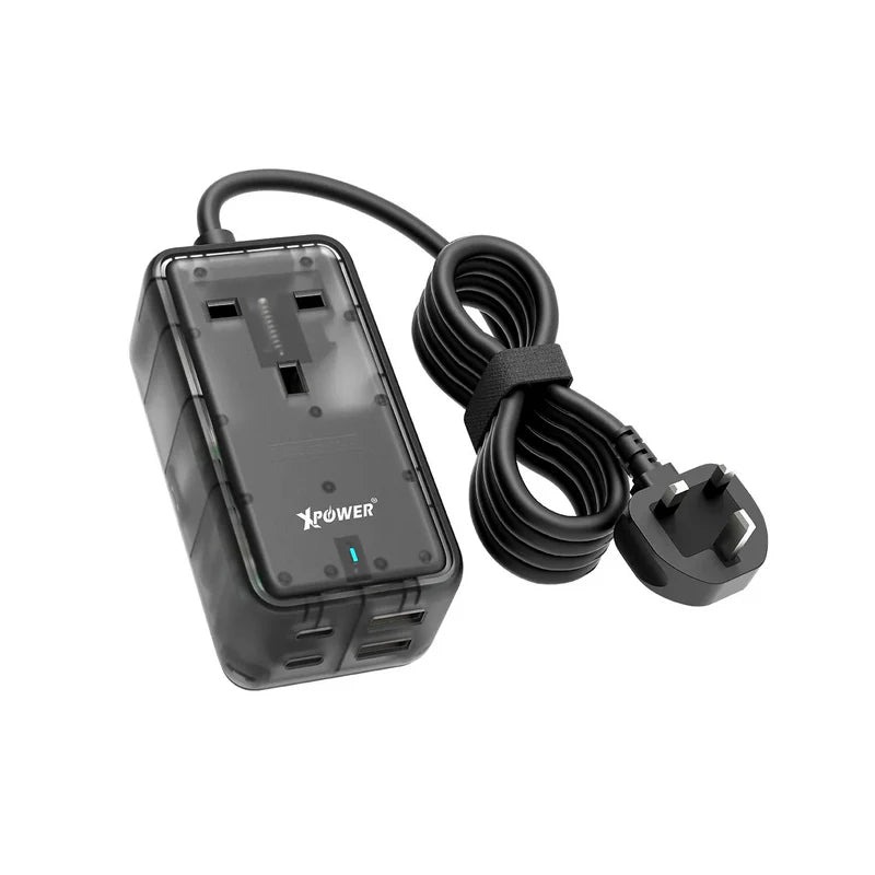 XPower PS1C 5 x Output Power Strip - 65W / Transparent Black