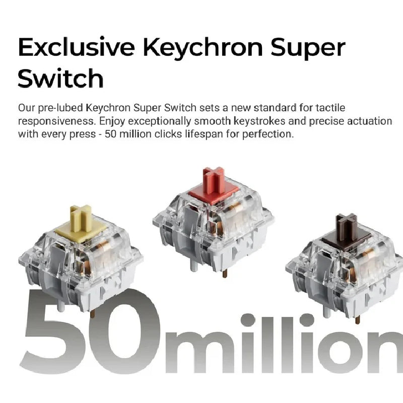 Keychron C2 Pro 8K QMK TKL Mechanical Keyboard With Type-C Connectivity - (Arabic Layout)