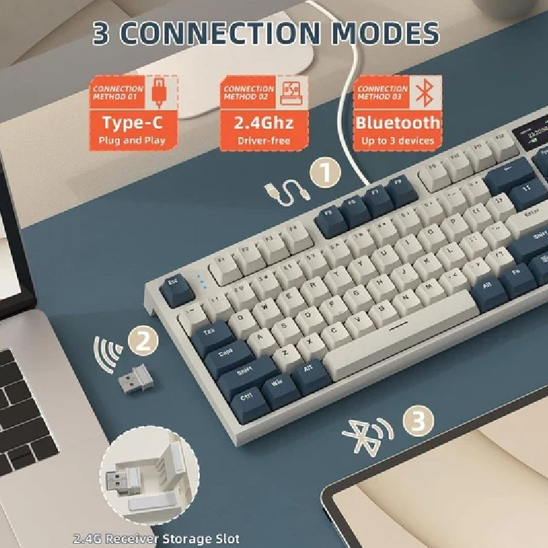ATTACK SHARK K86 Tri-Mode RGB Gasket Structure Gaming Keyboard With Blue Whale Switch - Timing Machine