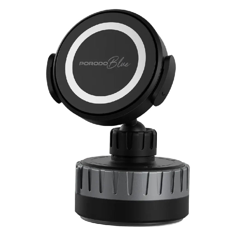 Porodo Blue 2-in-1 Magsaif 360° Rotating Phone Grip - Black